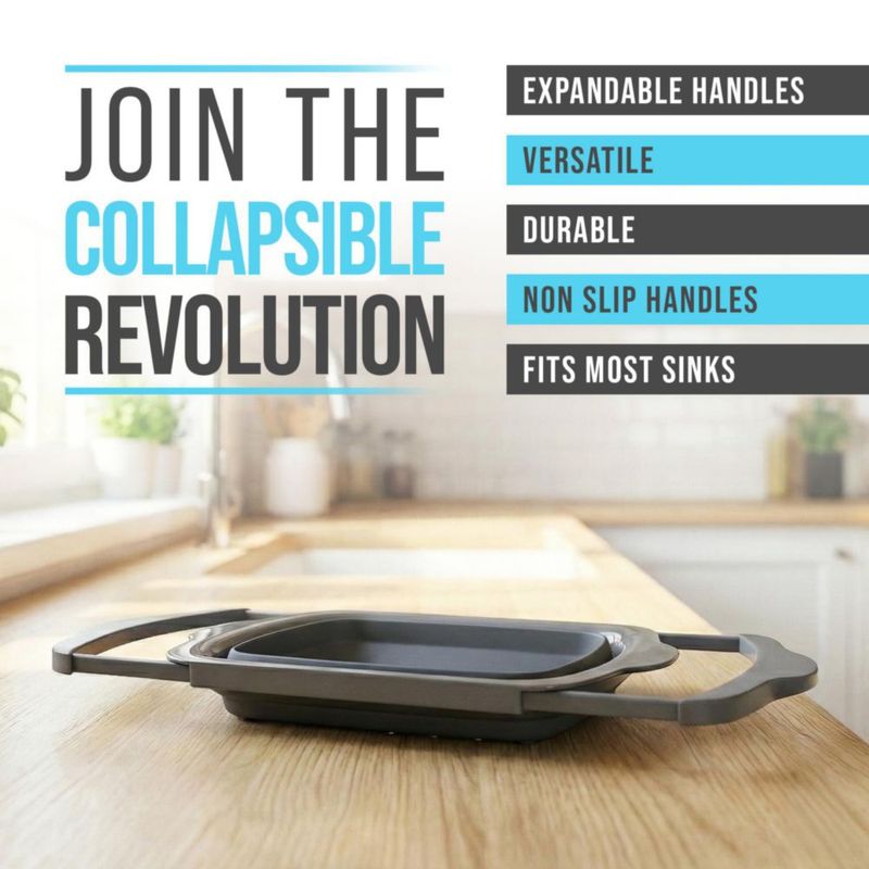 Colador de alimentos Comfify 43x26x4 cm negro plegable