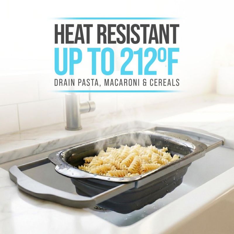 Colador de alimentos Comfify 43x26x4 cm negro plegable