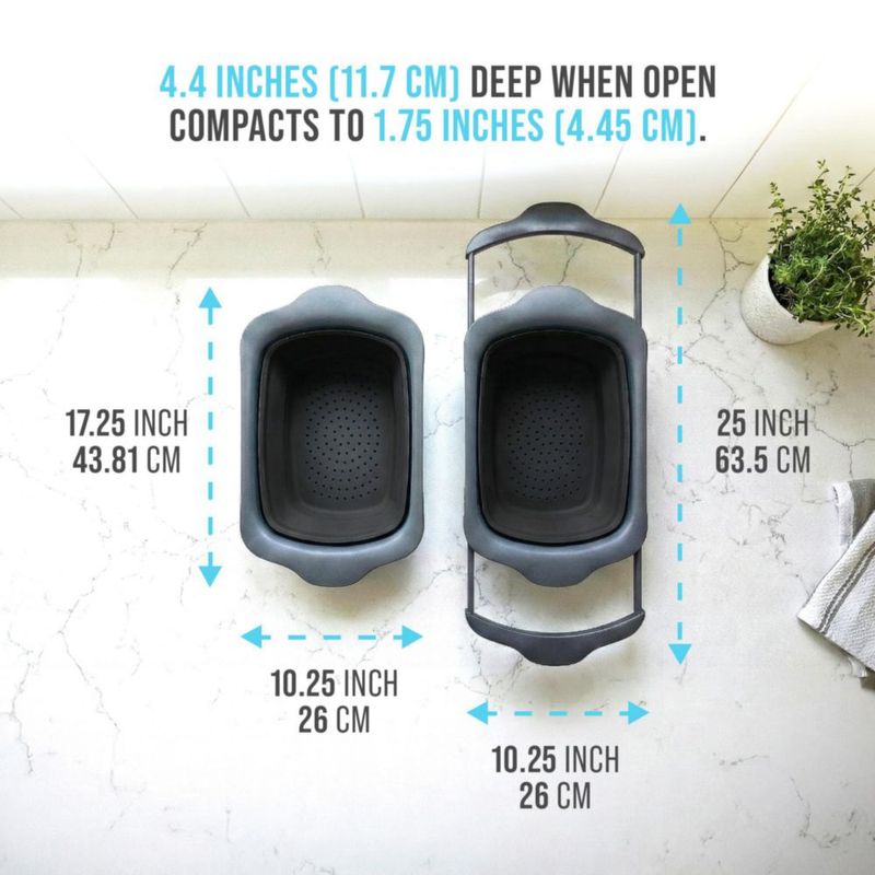Colador de alimentos Comfify 43x26x4 cm negro plegable