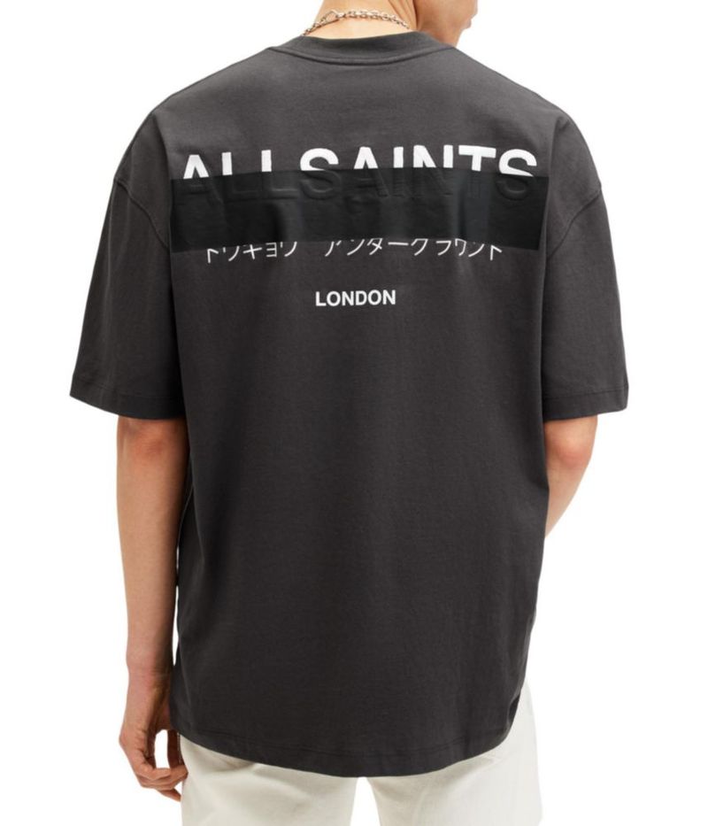 Camiseta AllSaints Redact Negro Lavado XL