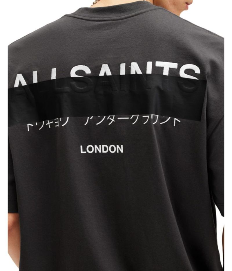 Camiseta AllSaints Redact Negro Lavado XL