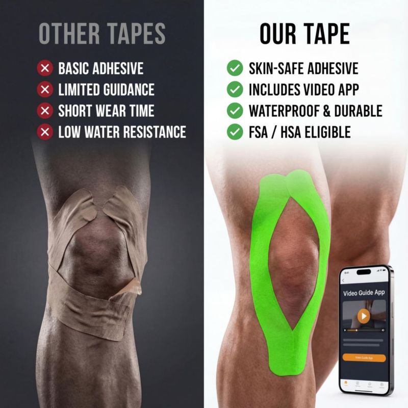 Cinta de Kinesiología WINIOM 50 pies Verde Lima Impermeable