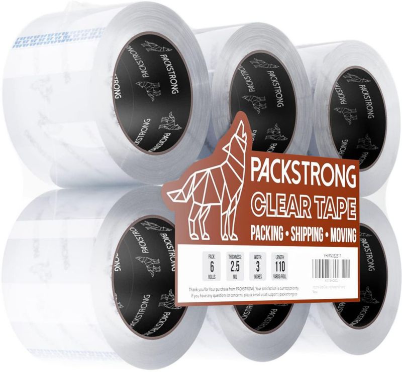 Cinta de embalaje Packstrong 6 rollos 75 cm 100 m 25 mil