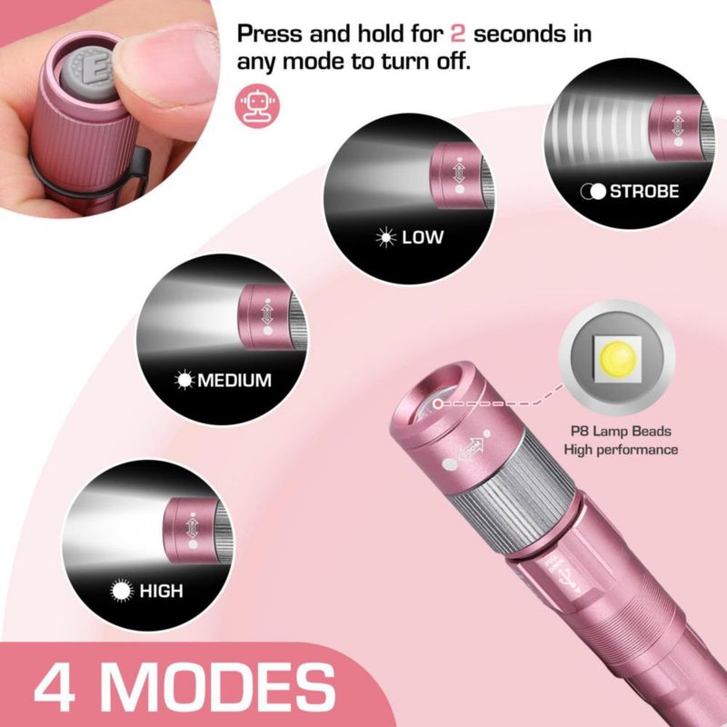 Linterna recargable EverBrite de 300 lúmenes color rosa