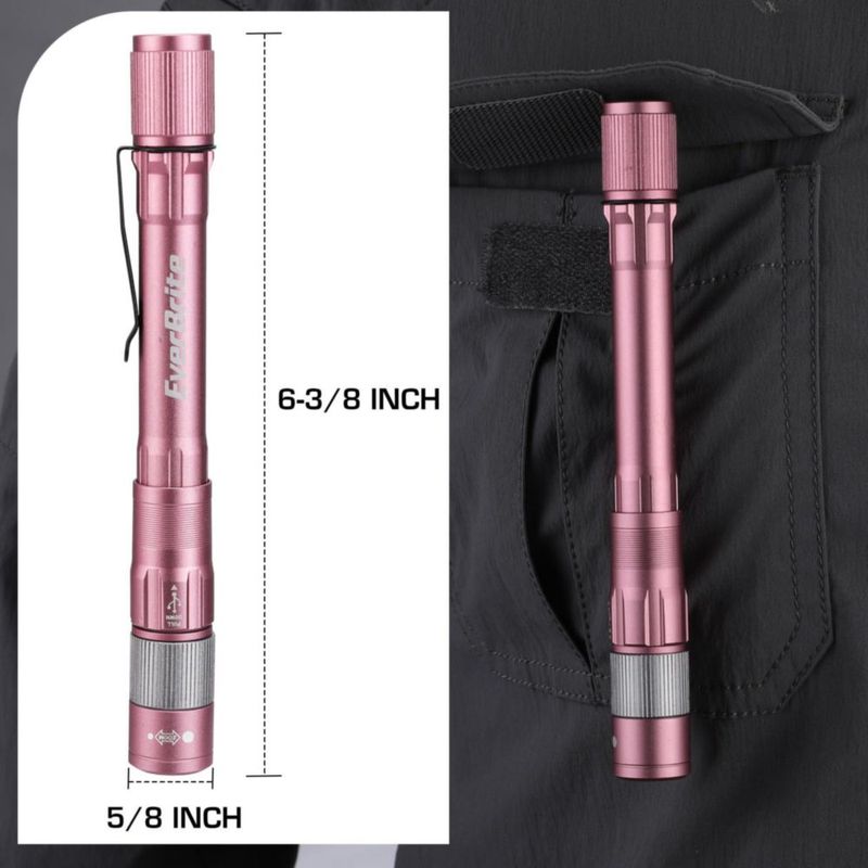 Linterna recargable EverBrite de 300 lúmenes color rosa