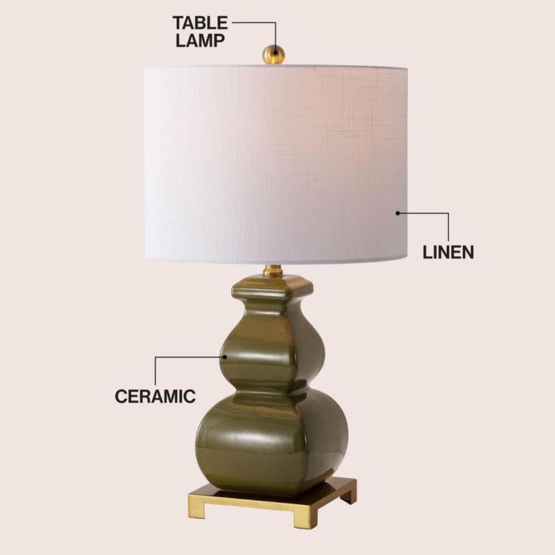 Lámpara de mesa JONATHAN Y 65 cm verde cerámica con base de latón