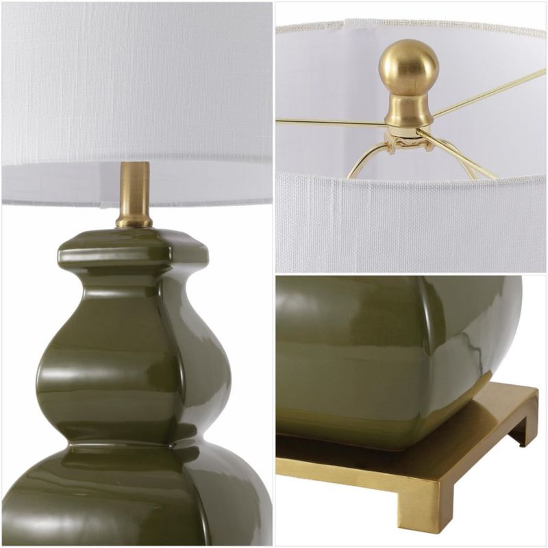 Lámpara de mesa JONATHAN Y 65 cm verde cerámica con base de latón