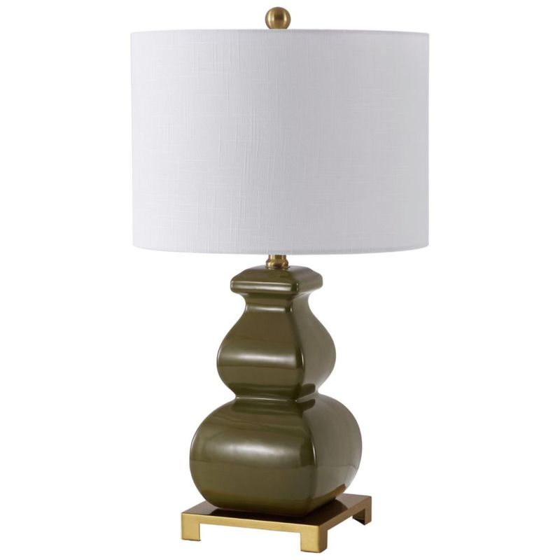 Lámpara de mesa JONATHAN Y 65 cm verde cerámica con base de latón