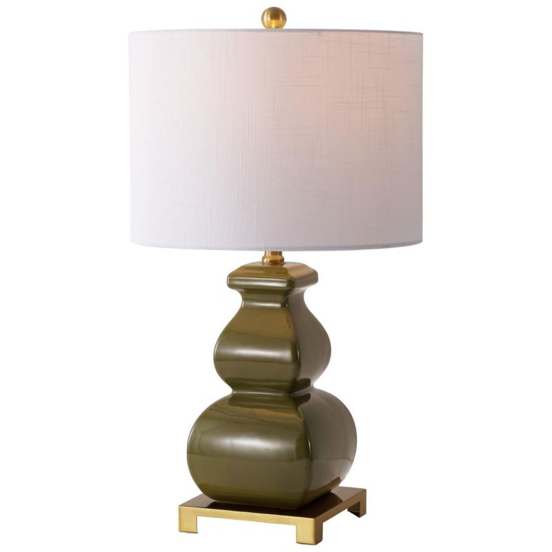 Lámpara de mesa JONATHAN Y 65 cm verde cerámica con base de latón