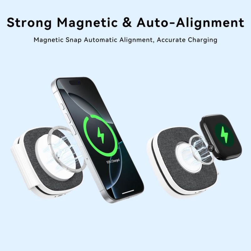 Cargador Bolvunes 2‑en‑1 Plegable MagSafe para iPhone Apple Watch y AirPods