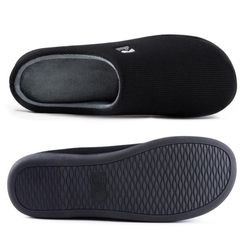 Pantufla RockDove 9-10W Negra/Gris de espuma de memoria