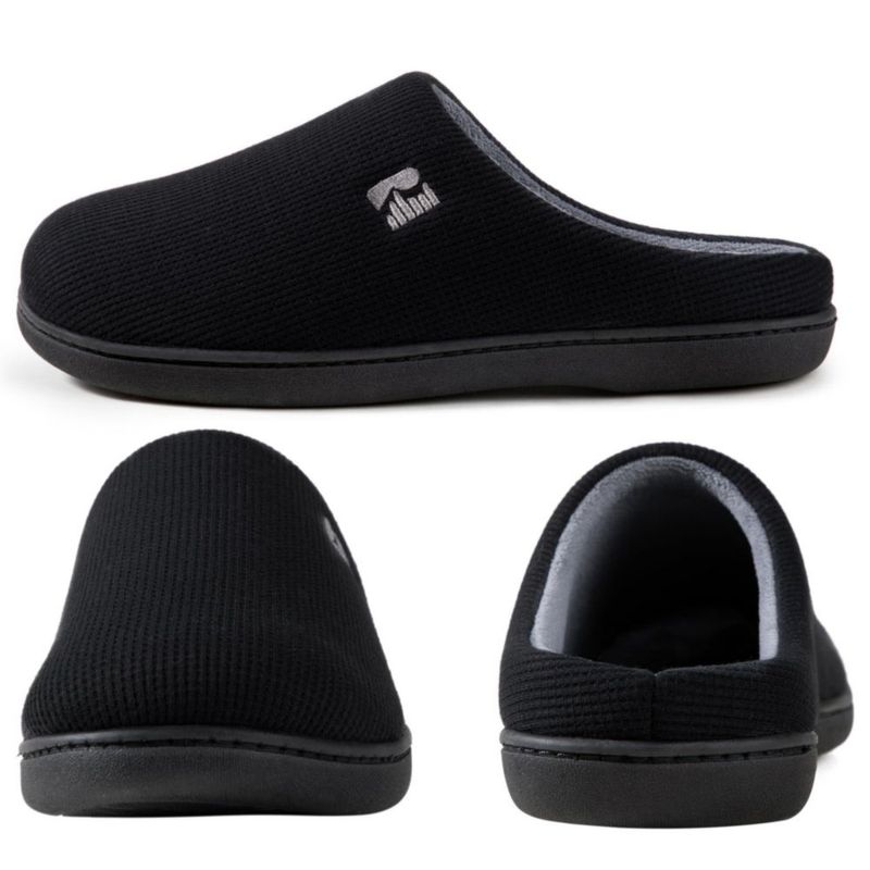 Pantufla RockDove 9-10W Negra/Gris de espuma de memoria
