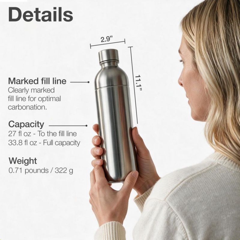 Botella Nordiqo de 1000 ml para SodaStream y Aarke