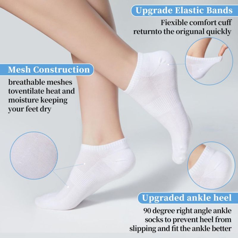Calcetines deportivos de tobillo bajo para mujer 12 pares Corlap