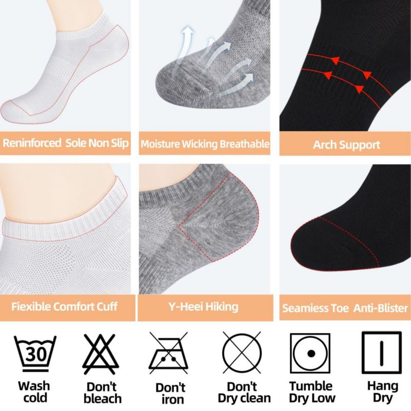 Calcetines deportivos de tobillo bajo para mujer 12 pares Corlap