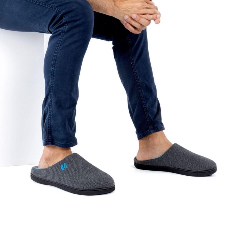 Pantufla RockDove 10.5W Gris Oscuro/Azul con Espuma de Memoria