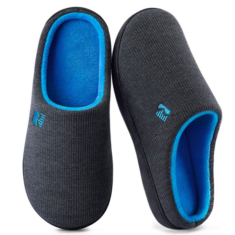 Pantufla RockDove 10.5W Gris Oscuro/Azul con Espuma de Memoria