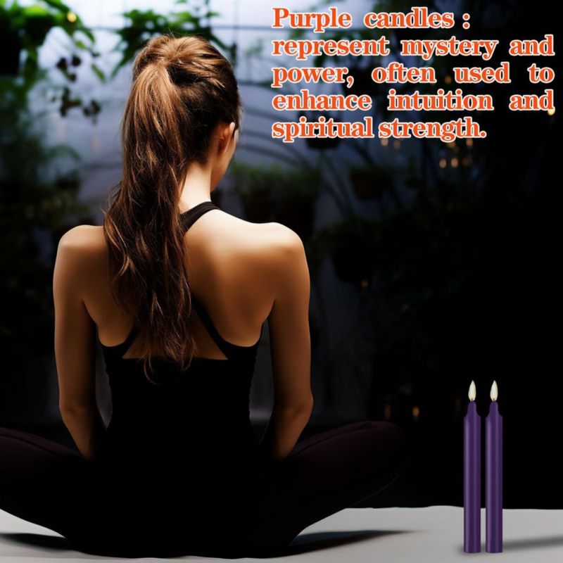Kunrsug – Velas de varilla sin aroma color púrpura 10 cm paquete de 24