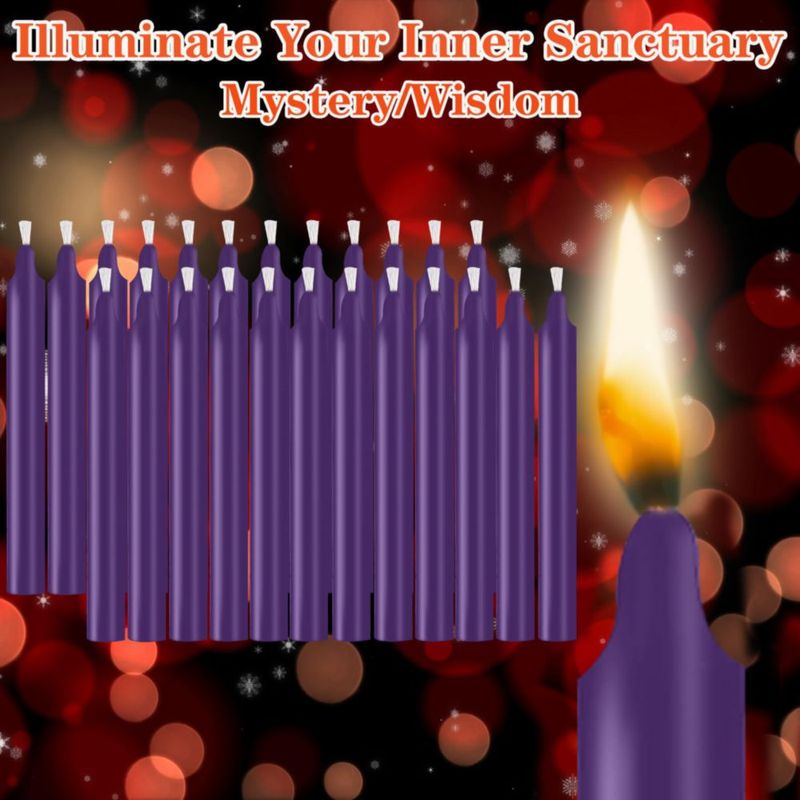Kunrsug – Velas de varilla sin aroma color púrpura 10 cm paquete de 24