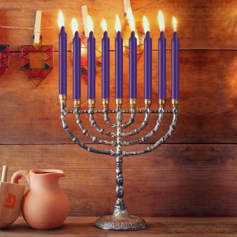 Kunrsug – Velas de varilla sin aroma color púrpura 10 cm paquete de 24