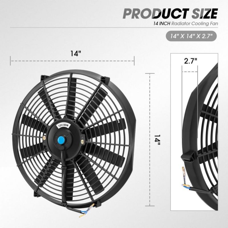 Ventilador de radiador DNA MOTORING 36 cm Kit de relé 12 V
