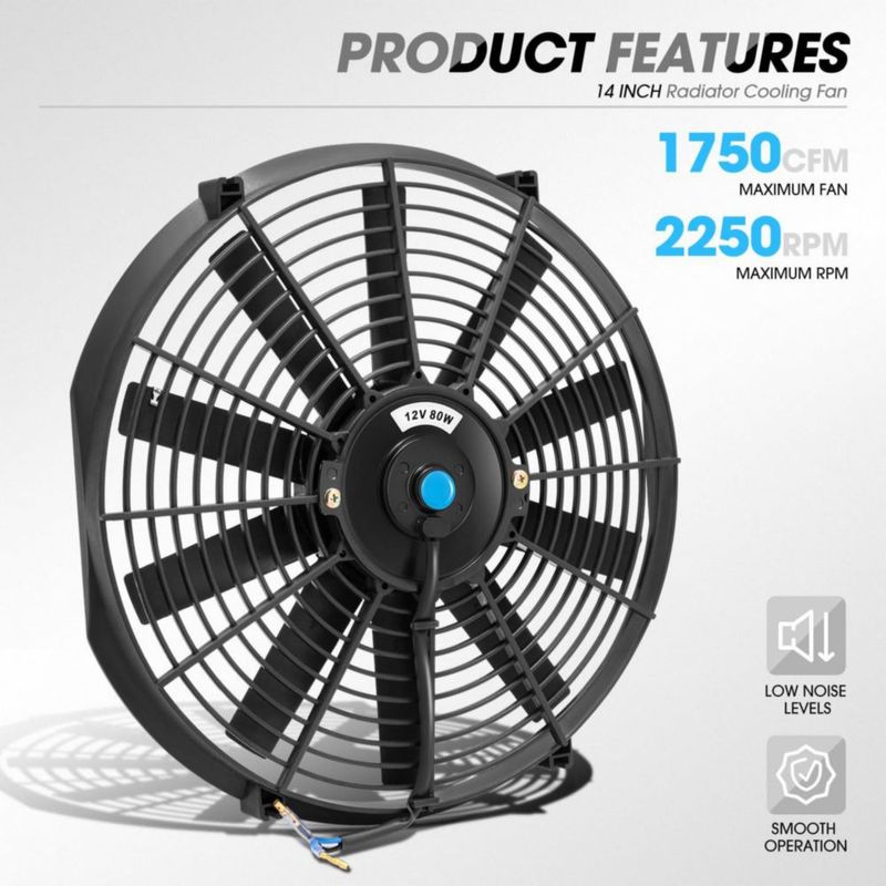 Ventilador de radiador DNA MOTORING 36 cm Kit de relé 12 V