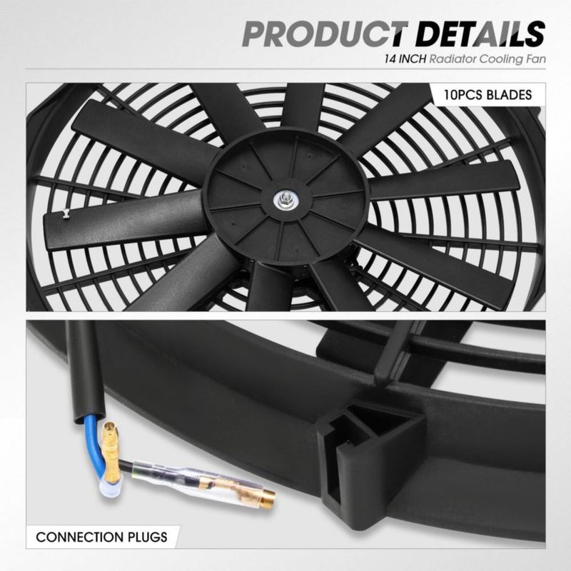 Ventilador de radiador DNA MOTORING 36 cm Kit de relé 12 V