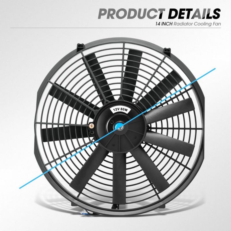 Ventilador de radiador DNA MOTORING 36 cm Kit de relé 12 V