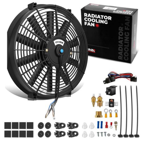 Ventilador de radiador DNA MOTORING 36 cm Kit de relé 12 V