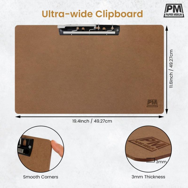 Portapapeles de papel Merlin 48 × 28 cm paquete de 3 MDF