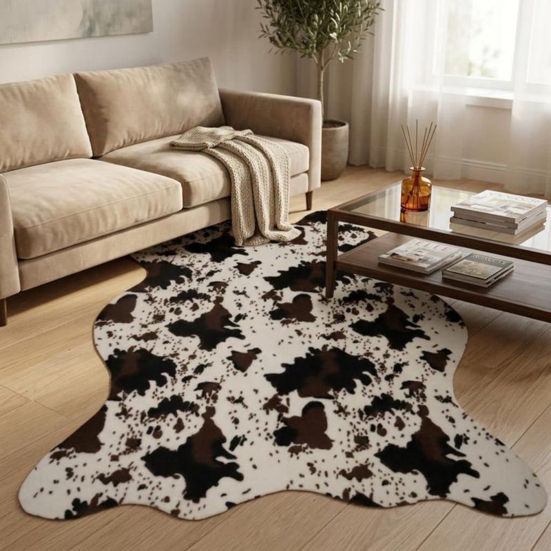 ALFOMBRA MustMat Imitación Cuero de Vaca 157 cm x 201 cm Estampado de Vaca