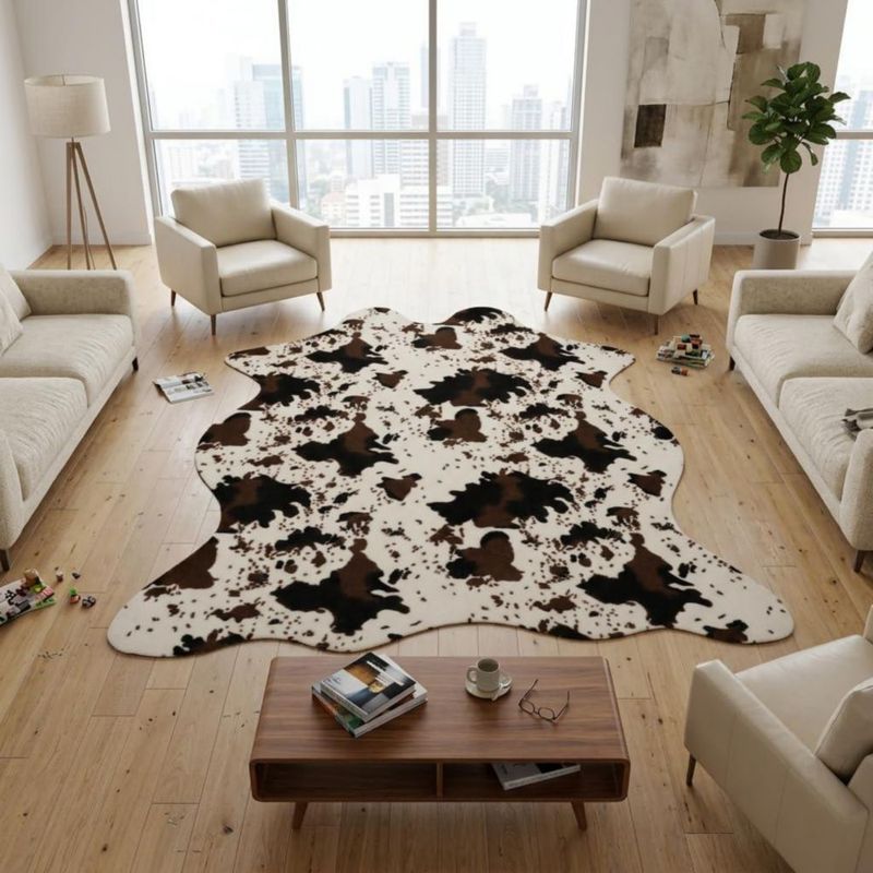 ALFOMBRA MustMat Imitación Cuero de Vaca 157 cm x 201 cm Estampado de Vaca