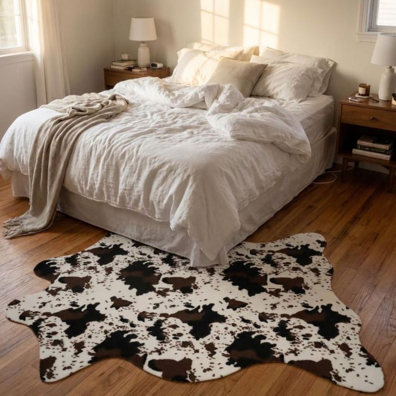 ALFOMBRA MustMat Imitación Cuero de Vaca 157 cm x 201 cm Estampado de Vaca