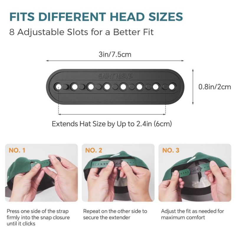 Extensor de Hebilla para Gorras SAINT NIEVE Pack de 10 - Material TPR+PP