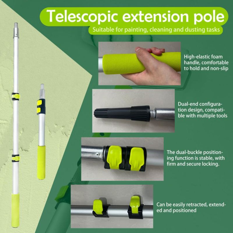 Kit de Rodillos de Pintura Dekonmon 28 Piezas con Palo Extensible 91‑122 cm