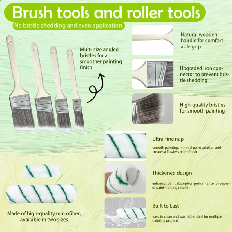 Kit de Rodillos de Pintura Dekonmon 28 Piezas con Palo Extensible 91‑122 cm