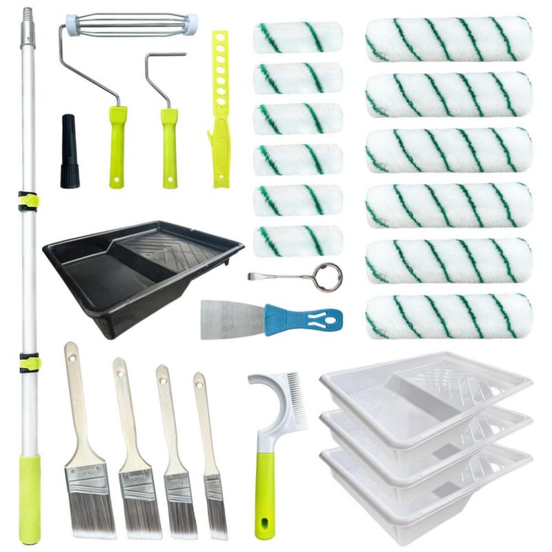 Kit de Rodillos de Pintura Dekonmon 28 Piezas con Palo Extensible 91‑122 cm