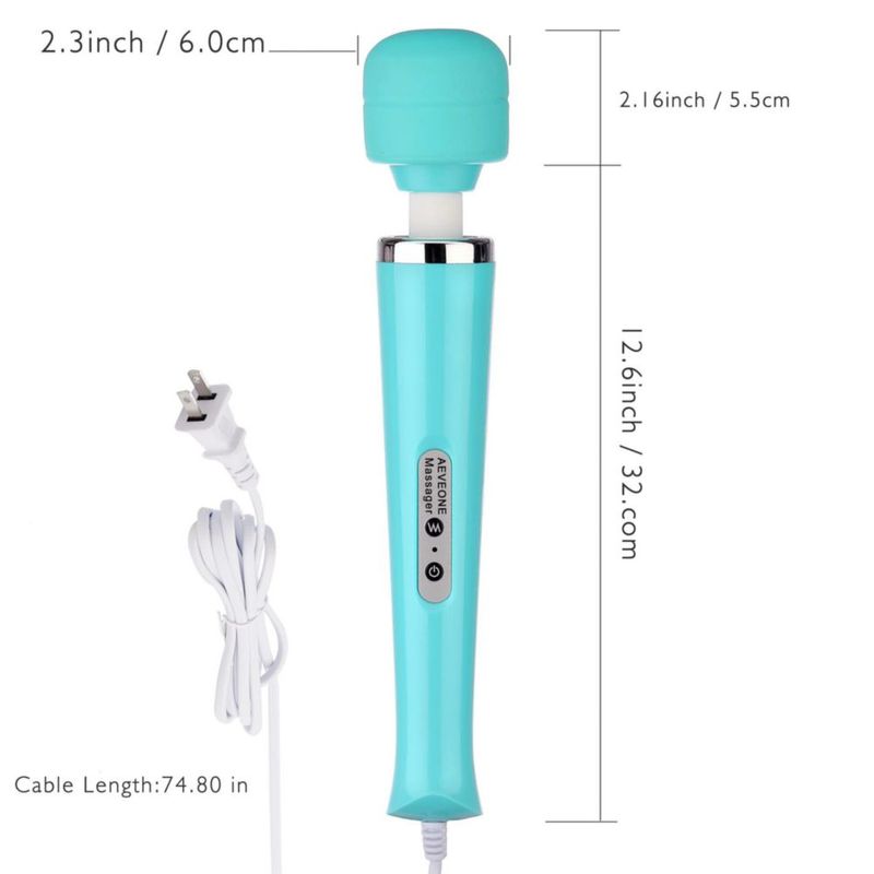 Masajeador AEVEONE 32 cm 10 modos 110 V/250 V azul claro