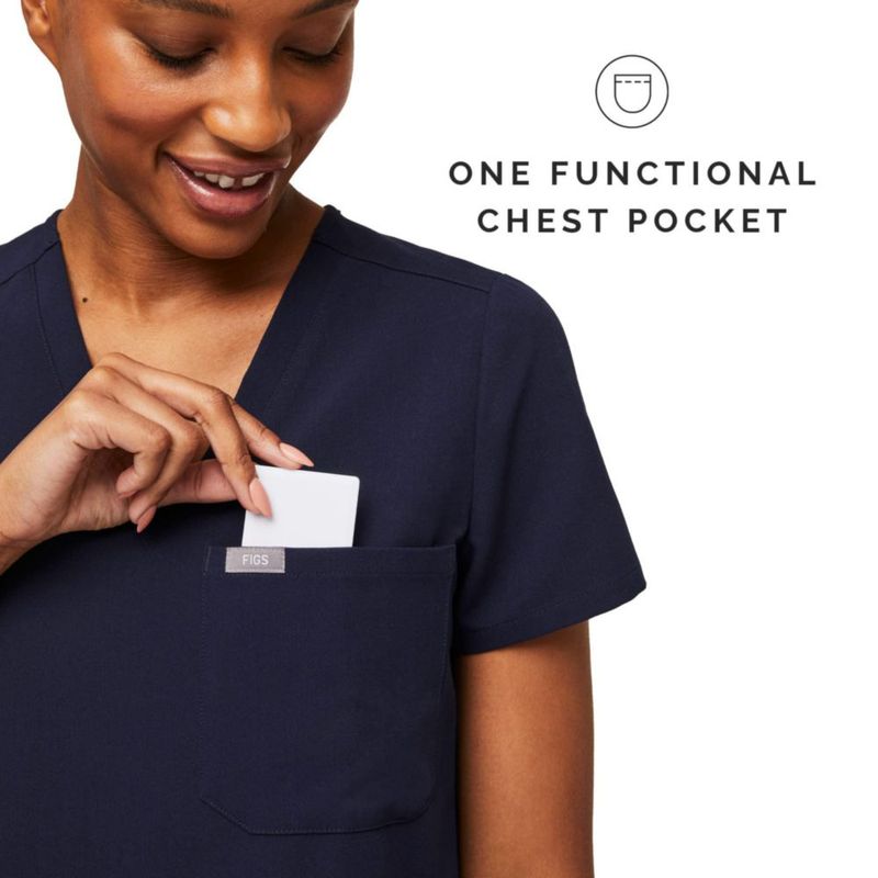 Top de Uniforme Médico FIGS Catarina Azul Marino Talla S