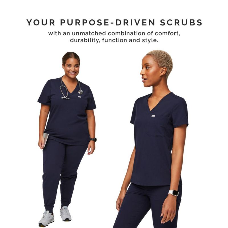 Top de Uniforme Médico FIGS Catarina Azul Marino Talla S