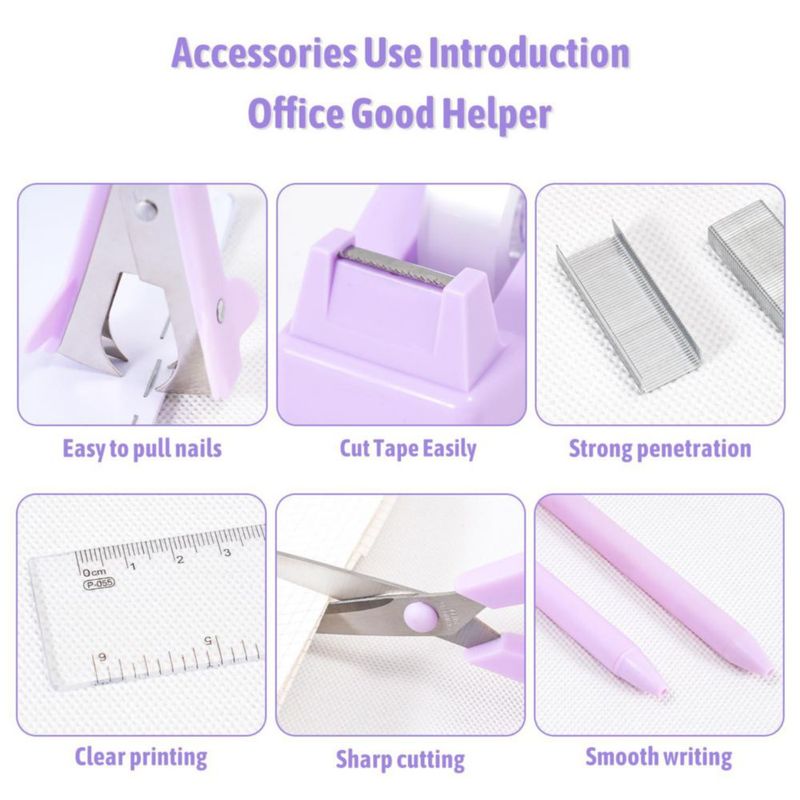 CADDY Gawsey Set Organizador de Escritorio Morado 360° Giratorio