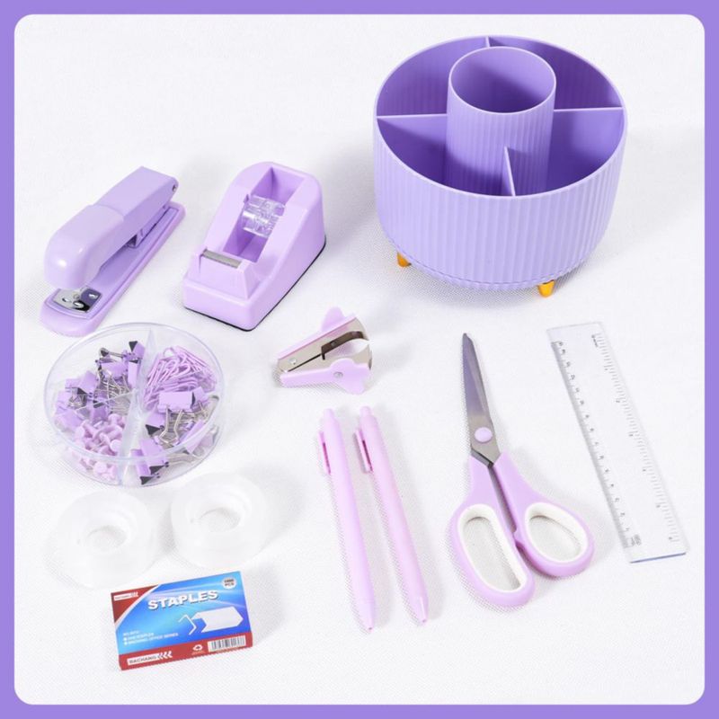 CADDY Gawsey Set Organizador de Escritorio Morado 360° Giratorio