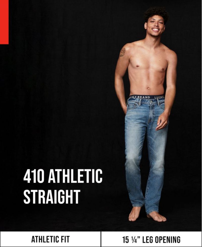 Jeans Lucky Brand 410 Athletic 34/30 Black Rinse
