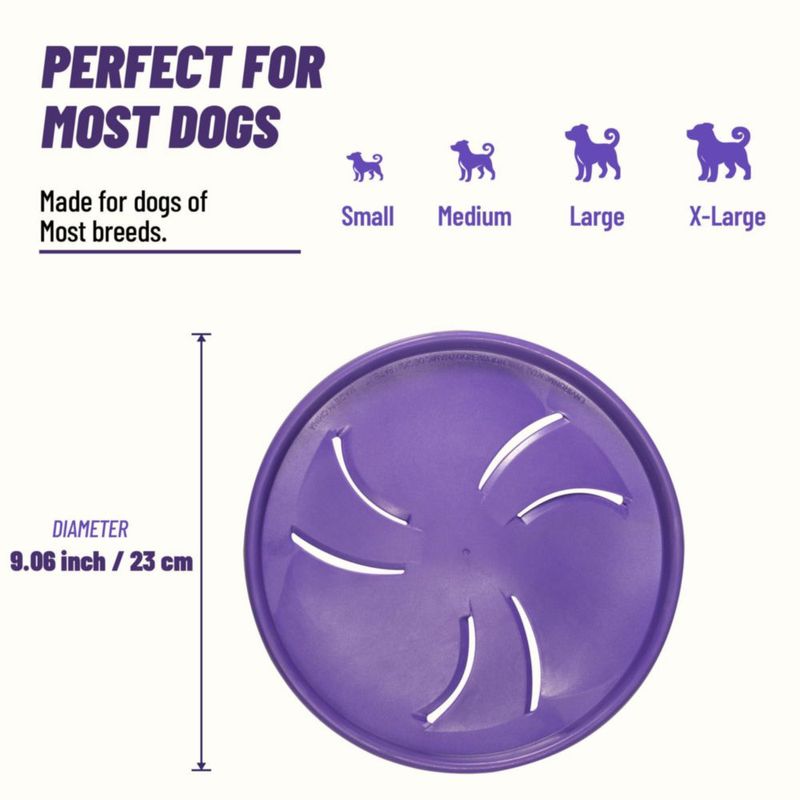 Disco volador para perros HONGEZEY 23 cm morado TPR