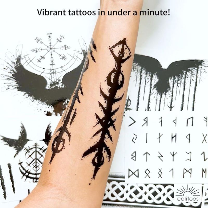 Tatuajes Temporales Calitoos Viking - Pack de 14 Piezas