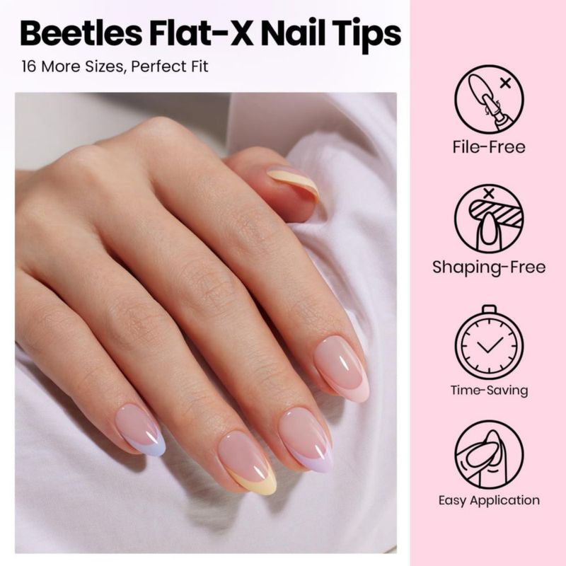 Kit de Gel para Uñas beetles Flat‑X Almendra 320 piezas