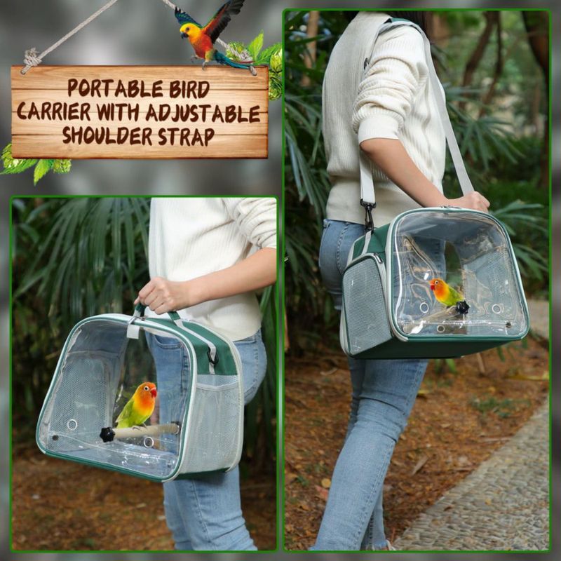 Transportín para Aves Pequeñas Suertree 32x30x28 cm Verde Portátil