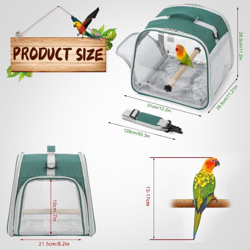 Transportín para Aves Pequeñas Suertree 32x30x28 cm Verde Portátil