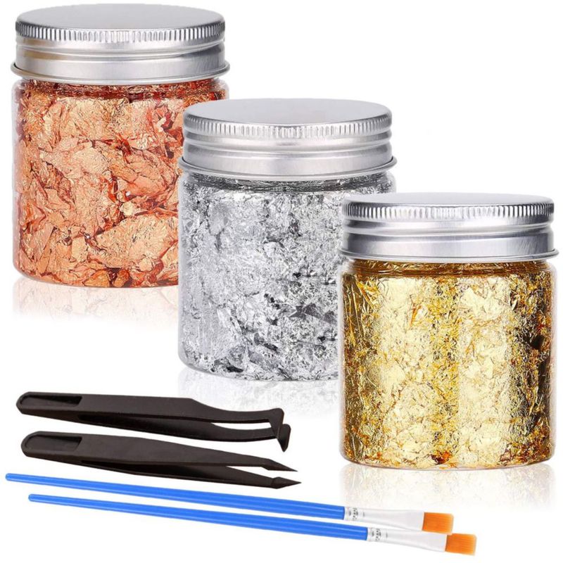 Set de escamas metálicas Glitter MEGANEOPRE 9 g 3 colores (oro plata y cobre)