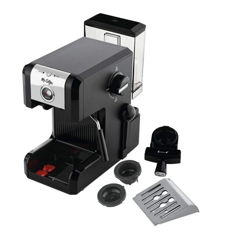 Máquina de café espresso Mr. Coffee Easy Maker Pump 15 bar cromada/negra